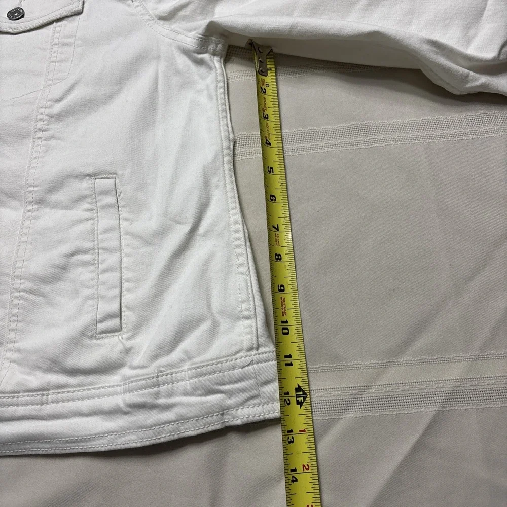 Classic Jean Jacket Solid color‎ WHITE size 1XL Retro y2K 90-now